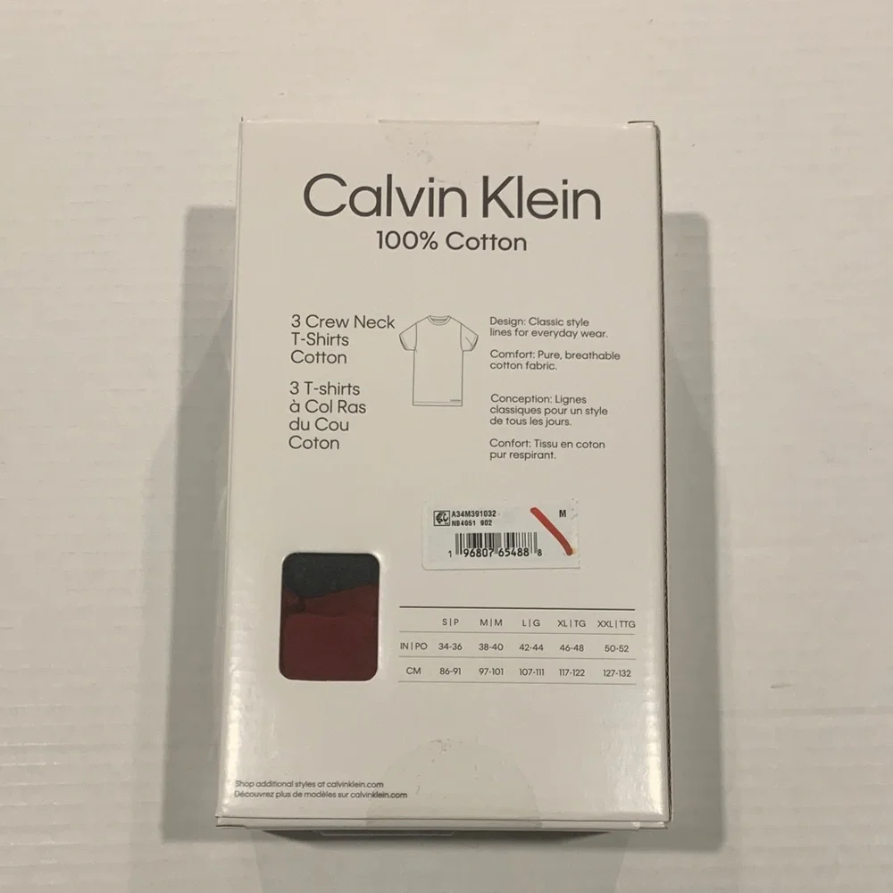 NWT Calvin Klein Men 3Pack Cotton Crew Neck Classic Undershirts sz Medium